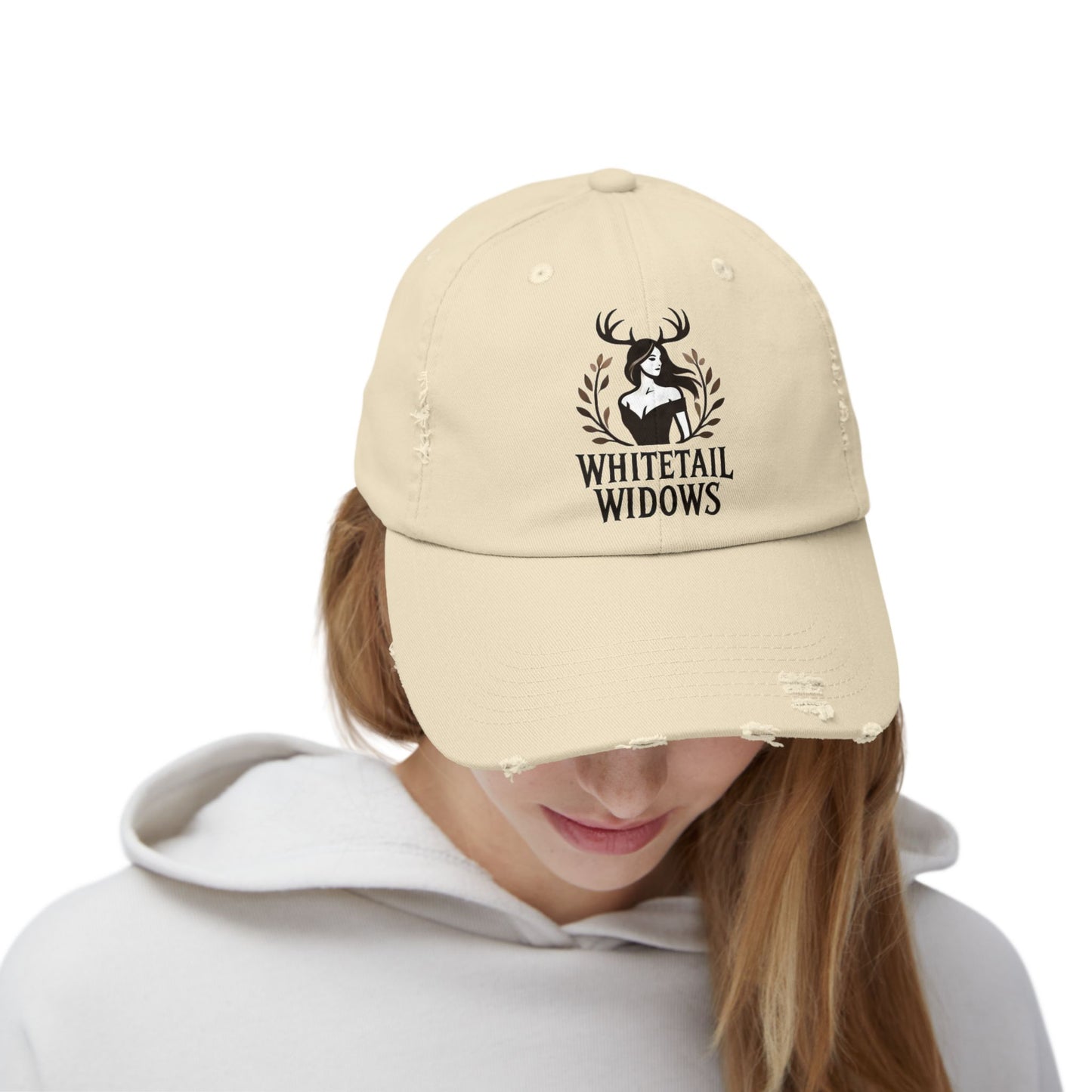 Whitetail Widows™ Distressed Cap -  Adjustable & Stylish for Everyday Wear