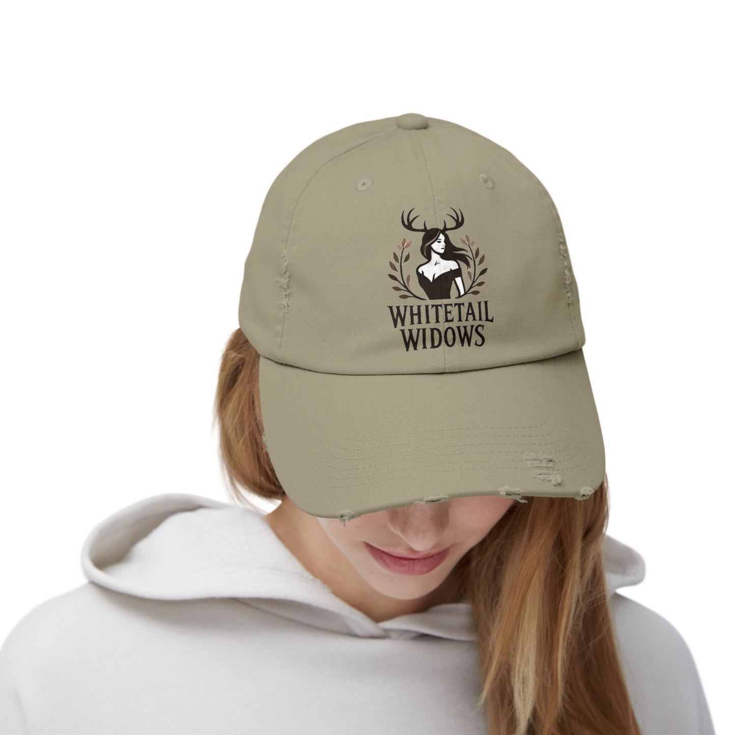 Whitetail Widows™ Distressed Cap -  Adjustable & Stylish for Everyday Wear